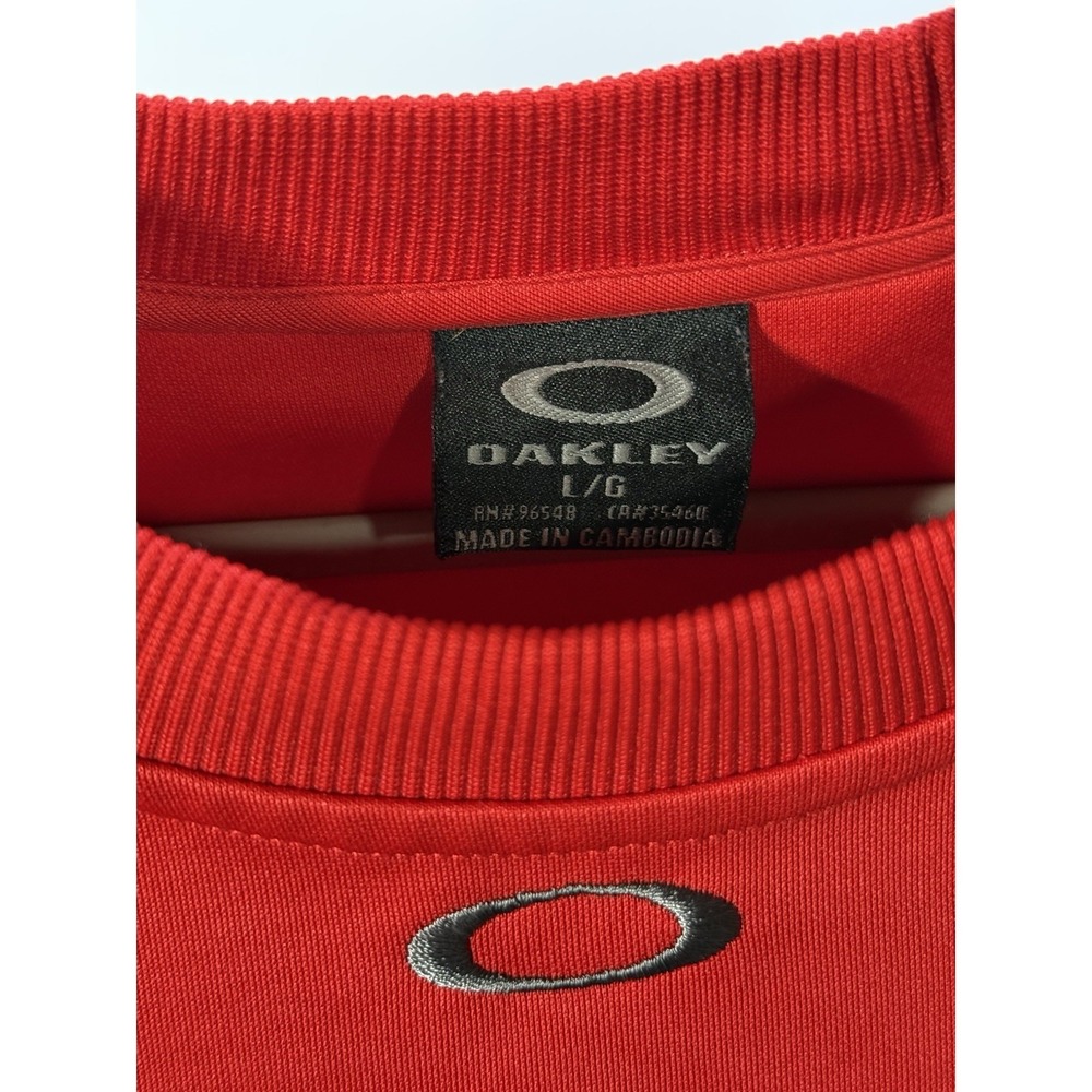 Men's Vintage 90's Y2K Oakley Software Center Logo Red Long Sleeve T-Shirt Sz L - Picture 8 of 10